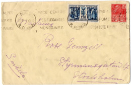 272 Et 274 Art Déco Sur Lettre NICE Pour STOCKHOLM - 1921-1960: Période Moderne