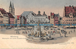 R166105 Nurnberg. Marktplatz Mit Neuen Kunstbrunnen. 363. Hermann Martin. 1902 - Monde