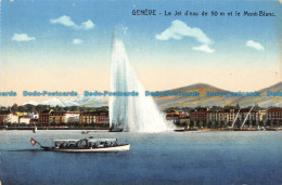 R166114 Geneve. Le Jet Deau De 90 M Et Le Mont Blanc. P. H. 19 - Monde