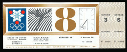Billet PATINAGE ARTISTIQUE Figures Imposées Dames 8 Février Jeux Olympiques D'hiver Grenoble 1968 Stade De Glace * - Grenoble