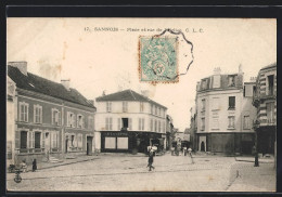 CPA Sannois, Place Et Rue De L`Eglise  - Sannois