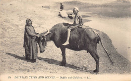 Egypt - Buffalo And Children - Egyptian Types & Scenes - Publ. Levy L.L. 33 - Autres & Non Classés