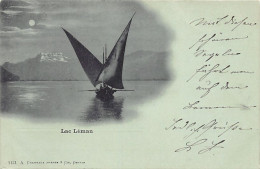 Lac Léman (GE) Barque - Carte Bleue à La Lune - Ed. Charnaux 1131 - Andere & Zonder Classificatie