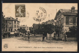 CPA Montmorency, Place De La Gare Et Boulevard De L`Ermitage  - Montmorency