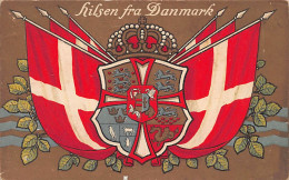 Denmark - Coat Of Arms And Danish Flag - Våbenskjold Og Dansk Flag - Dänemark
