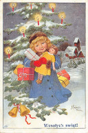 Poland - Wesolych Swiat - Happy Christmas - Child With Xmas Gifts - J. Kränzle - Publ. B. K. W. II. Nr. 1921 4 - Pologne