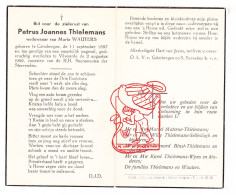 DP Petrus Joannes Thielemans ° Grimbergen 1897 † Vilvoorde 1960 X Maria Wauters // Selleslagh Binst Wyns - Images Religieuses