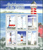 GRENADA 2001 LIGHTHOUSES SHEET OF 6 IV** - Vuurtorens