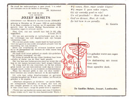 DP Jozef Behets ° Heverlee 1886 † Leuven 1960 X Jeanne Louise Jossart // Lambrechts // G. Gezelle - Devotion Images