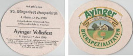 5002977 Bierdeckel Oval - Ayinger - 1990 Volksfest - Beer Mats