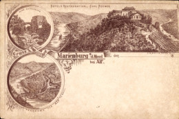  Lithographie Zell An Der Mosel, Marienburg, Ruine, Panorama Alf, Hotel Restauration Carl Boemer - Other & Unclassified