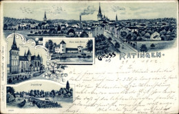 Lithographie Ratingen Nordrhein Westfalen, Gesamtansicht, Cramford, Katholische Kirche - Autres & Non Classés