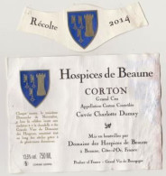 Etiquette Et Millésime HOSPICES DE BEAUNE " CORTON Grand Cru 2014 " Cuvée Charlotte Dumay (2945)_ev526 - Bourgogne