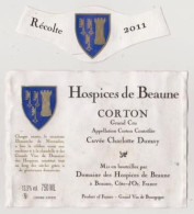 Etiquette Et Millésime HOSPICES DE BEAUNE " CORTON Grand Cru 2012 " Cuvée Charlotte Dumay (2055)_ev527 - Bourgogne
