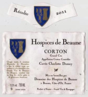Etiquette Et Millésime HOSPICES DE BEAUNE " CORTON Grand Cru 2011 " Cuvée Charlotte Dumay (2112)_ev528 - Bourgogne