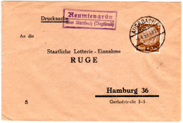 DR 1939, Landpost Stpl. REUMTENGRÜN über Auerbach (Vogtland) Auf Brief M. 3 Pf. - Lettres & Documents