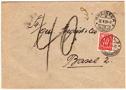 Schweiz 1939, Brief V. Rheineck M. Basel Porto 40 C. - Brieven En Documenten