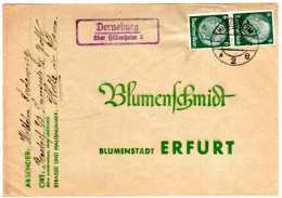 DR 1937, Landpost Stpl. DERNEBURG über Hildesheim 2 Auf Brief M. 2x6 Pf. - Cartas & Documentos