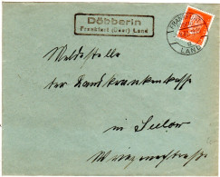 DR 1932, Landpost Stpl. DÖBBERIN Frankfurt Land Auf Brief M. 12 Pf.   - Lettres & Documents