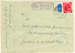 BRD 1952, Landpost Stpl. 20b KÄSTORF über Vorsfelde Auf Brief M. 20 Pf. - Collections