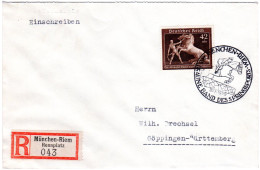 DR 1939, Portorichtige EF 42 Pf. Braunes Band Auf Einschreiben Brief V. München - Cartas & Documentos