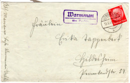 DR 1941, Landpoststpl. WARMENAU über Vorsfelde Auf Brief M. 12 Pf. - Lettres & Documents