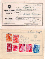 Ecuador 1955, 7 Marken Rücks. Auf Posteinlieferungsschein F. 1 Paket V Guayaquil - Equateur