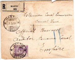 Italien 1914, 50 C. Auf Einschreiben Brief V. MARTIS N. Panama Canal Zone! - Non Classés