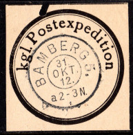 Bayern, Verschluss-Siegel Kgl Postexpedition M. K2 BAMBERG 5. - Briefe U. Dokumente