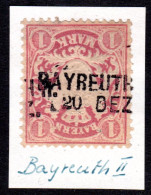 Bayern, L2-Aushilfstempel BAYREUTH Klar Auf 1 Mk. Violett - Used