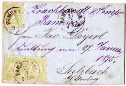 Bayern 1875, 3x1 Kr. Auf Brief V. Bamberg N. Sulzbach B. Amberg. - Covers & Documents