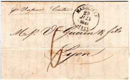 Italien Neapel 1841, Schiffsbrief V. Napoli N. Frankreich "par Vapeur Caitou" - Non Classés