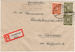 1946, Landpost Stpl. 23 BLECKWEDEL über Visselhövede Auf Einschreiben Brief  - Brieven En Documenten