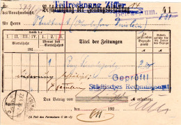 DR 1924, Postformular Bescheinigung Der Zeitungsbestellung M. Stempel Kulmbach 2 - Briefe U. Dokumente