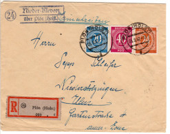 1947, Landpost Stpl. 24 NIEDER-KLEVEEZ über Plön Auf Einschreiben Brief  - Briefe U. Dokumente