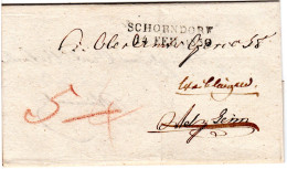 Württemberg 1830, L2 SCHORNDORF Auf Nachsende Brief N. Welzheim/Waiblingen - Prefilatelia