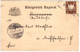 Bayern 1901, L2-Aushilfstpl. WASSERBURG A. INN Auf Drucksachen-Karte M. 3 Pf. - Lettres & Documents