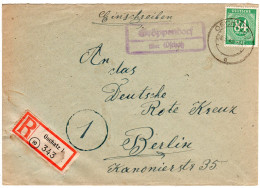 1948, Landpost Stpl. GRÖPPENDORF über Oschatz Auf Einschreiben Brief M. 84 Pf. - Covers & Documents