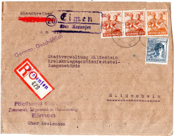 1947, Landpost Stpl. 20 EIMEN über Kreiensen Auf Einschreiben Brief M. 4 Marken - Brieven En Documenten