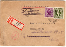 1945, Landpost Stpl. 24 RIEPSDORF über Lensahn Auf Reko Brief M. 12+30 Pf. - Covers & Documents