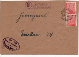 SBZ 1946, Landpost Stpl. SCHÖNBRUNN über Auerbach Auf Firmen Brief M. 2x12 Pf. - Brieven En Documenten