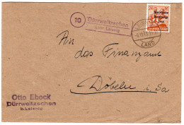 SBZ 1948, Landpost Stpl. DÜRRWEITZSCHEN über Leisnig Auf Firmen Brief M. 24 Pf. - Briefe U. Dokumente