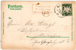 Bayern 1903, Posthilfstelle KROTTENSEE Taxe Neuhaus In Schwarz Auf AK M. 5 Pf. - Lettres & Documents