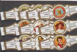 Reeks 1897  Sig.merken  1-10 , 10 Stuks Compleet   , Sigarenbanden Vitolas , Etiquette - Bauchbinden (Zigarrenringe)