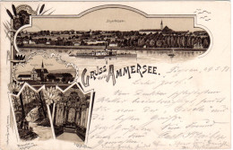 Gruß Vom Ammersee M. Beyerdiessen, 1898 V. Erling Gebr. Litho-AK - Autres & Non Classés