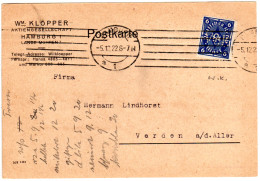 DR 1922, 6 Mk. M. Perfin Auf Vordruck Karte V. Hamburg - Storia Postale