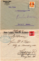 Bayern, 2 Firmen Briefe V. Aubing, 1mal M. EF 30 Pf. I.d. Schweiz - Collezioni