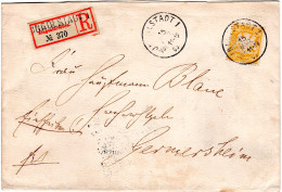 Bayern 1903, EF 40 Pf. Auf Einschreiben Brief V. INGOLSTADT M. Eingest. R-Zettel - Lettres & Documents