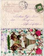 Bayern 1905, Posthilfstelle AUHAUSEN Taxe Wassertrüdingen Auf Oster-AK M. 5 Pf. - Lettres & Documents