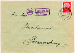 BRD 1956, Landpoststpl. 20b PAPENRODE über Vorsfelde Auf Brief M. 20 Pf. - Andere & Zonder Classificatie